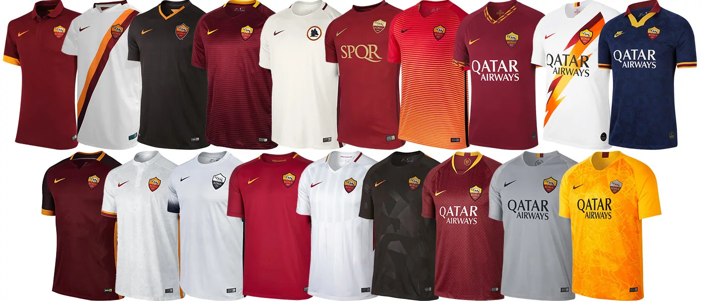 Tutte le maglie della Roma